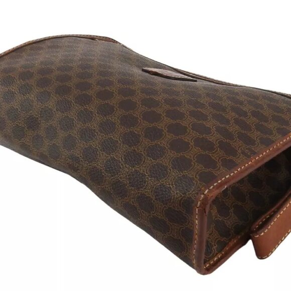 CELINE clutch bag macadam beige PVC ?~ leather Authentic T17582 - Picture 4 of 9